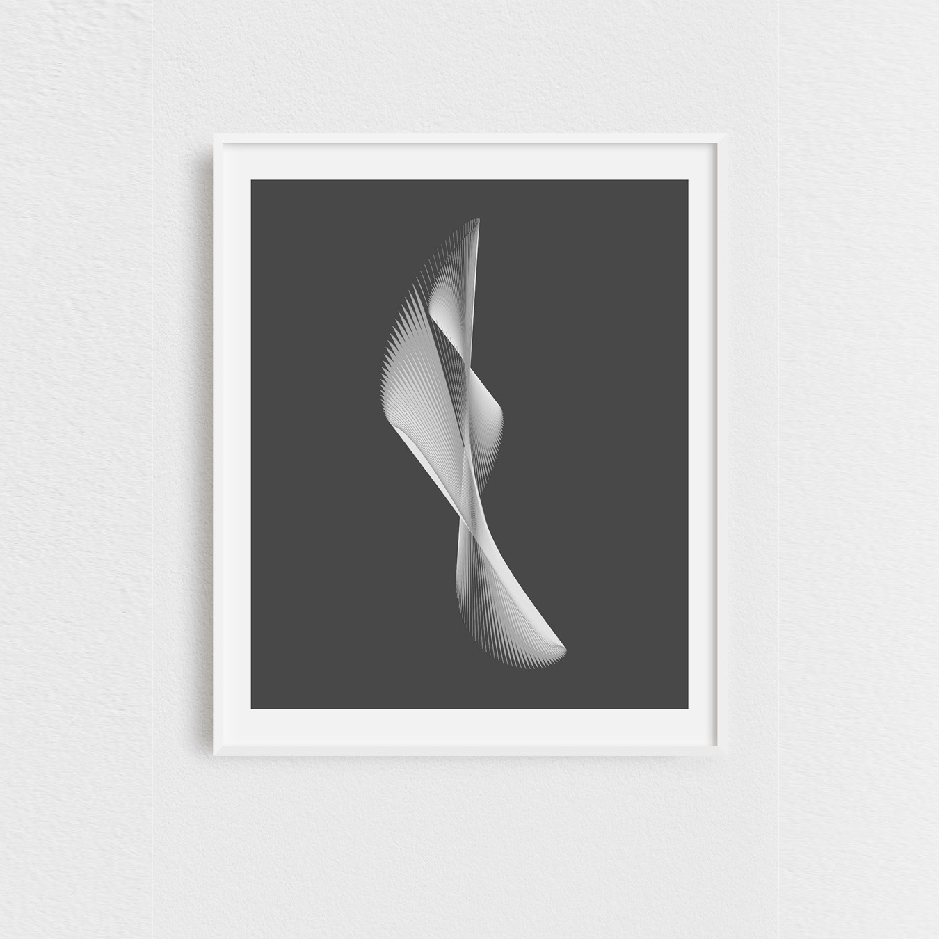 An abstract framed illustration called “Dove”