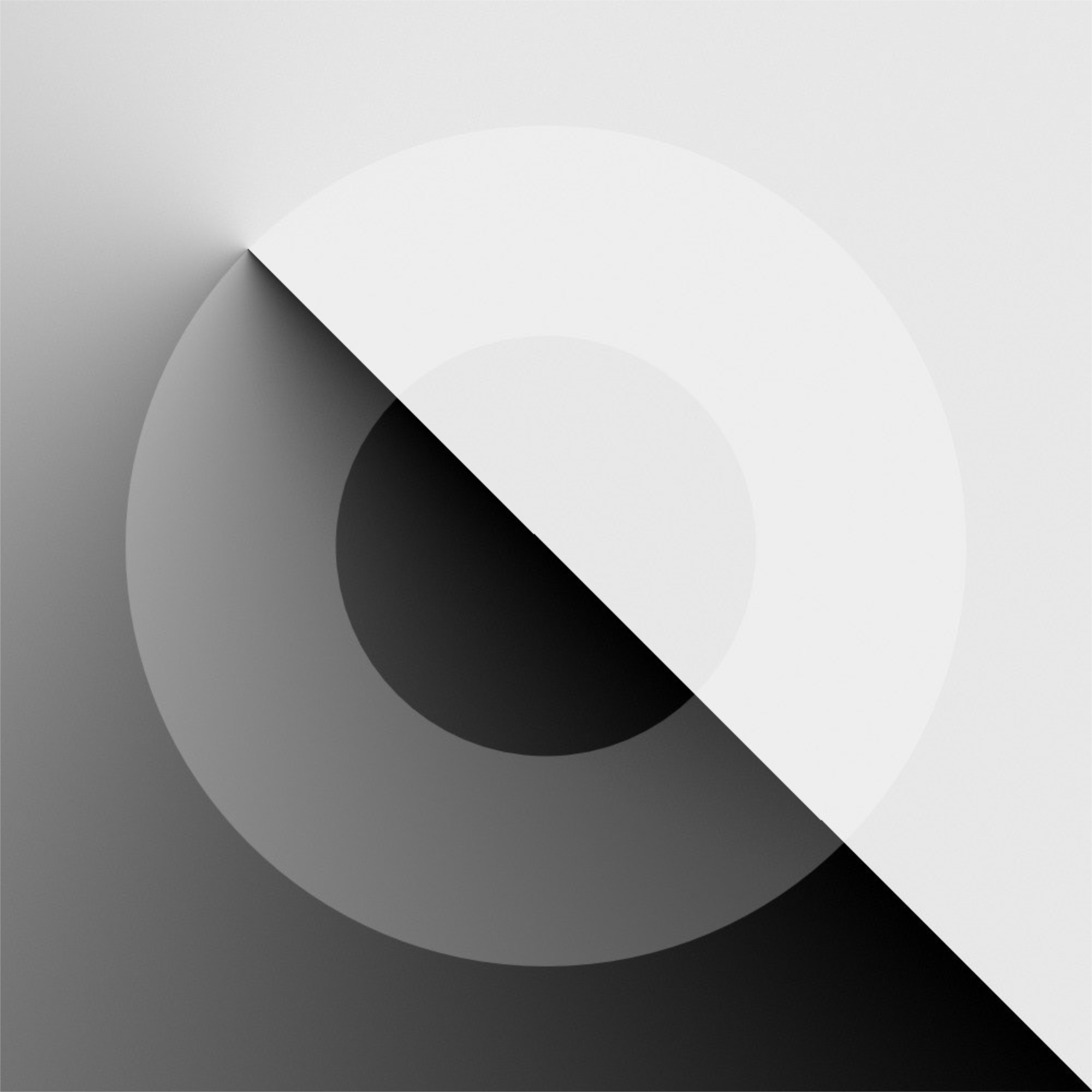 Minimalist Art - 2 circles and a gradient line
