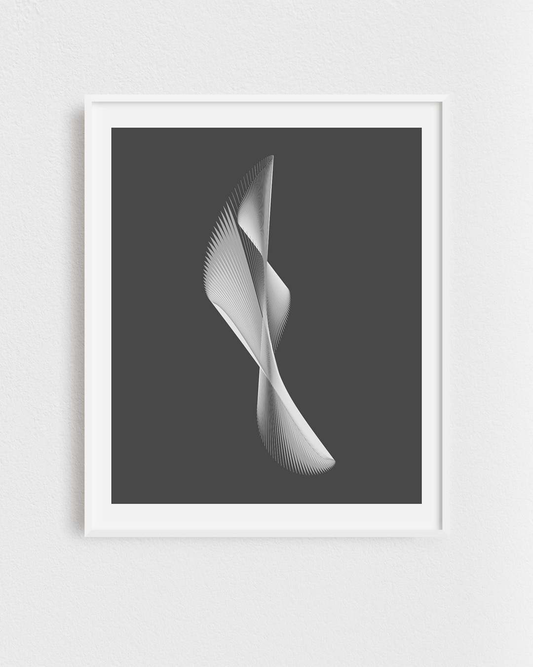 An abstract framed illustration called “Dove”